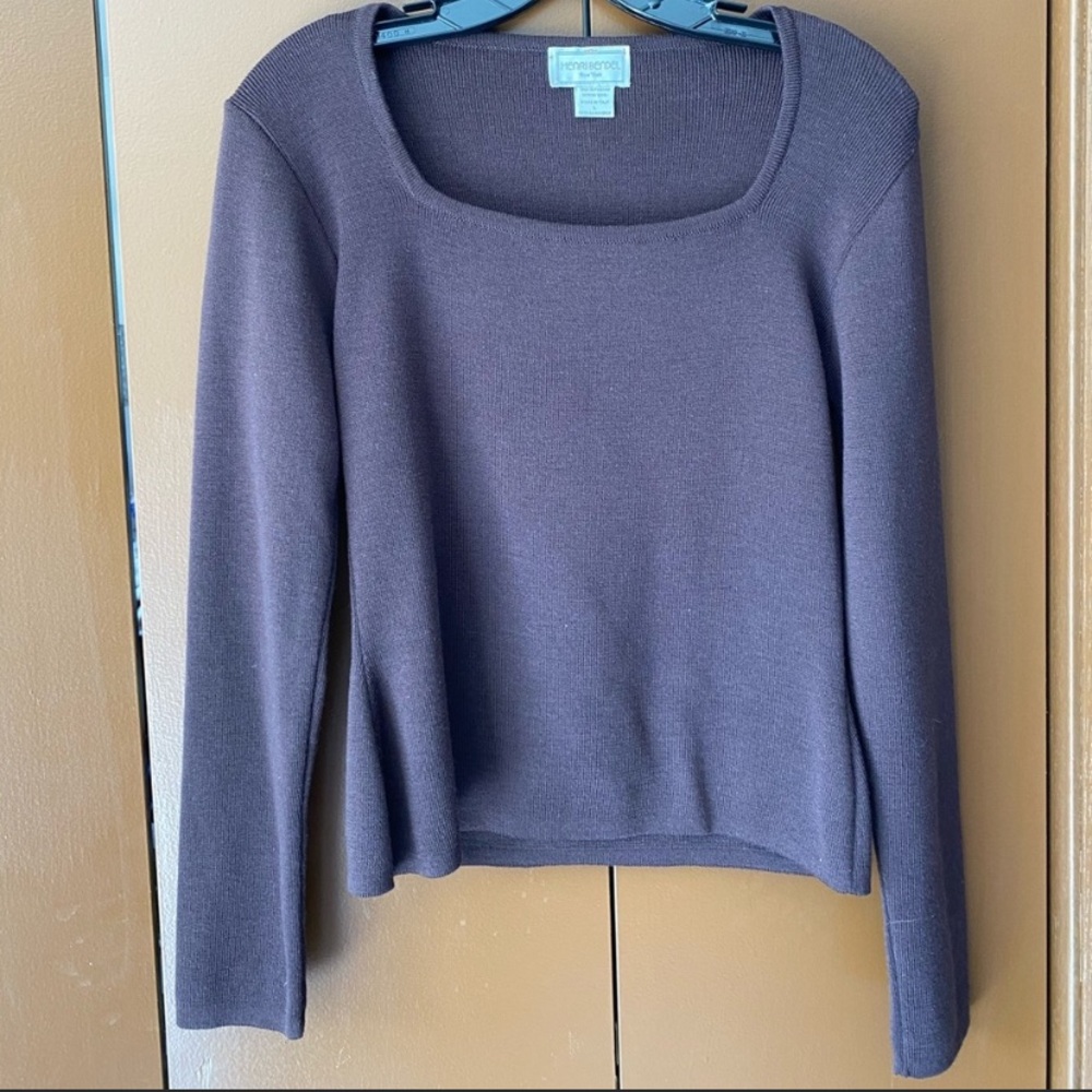 Henri Bendel Brown Wool Sweater
